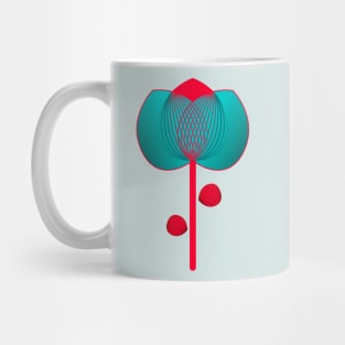 Turquoise and red flower Mug